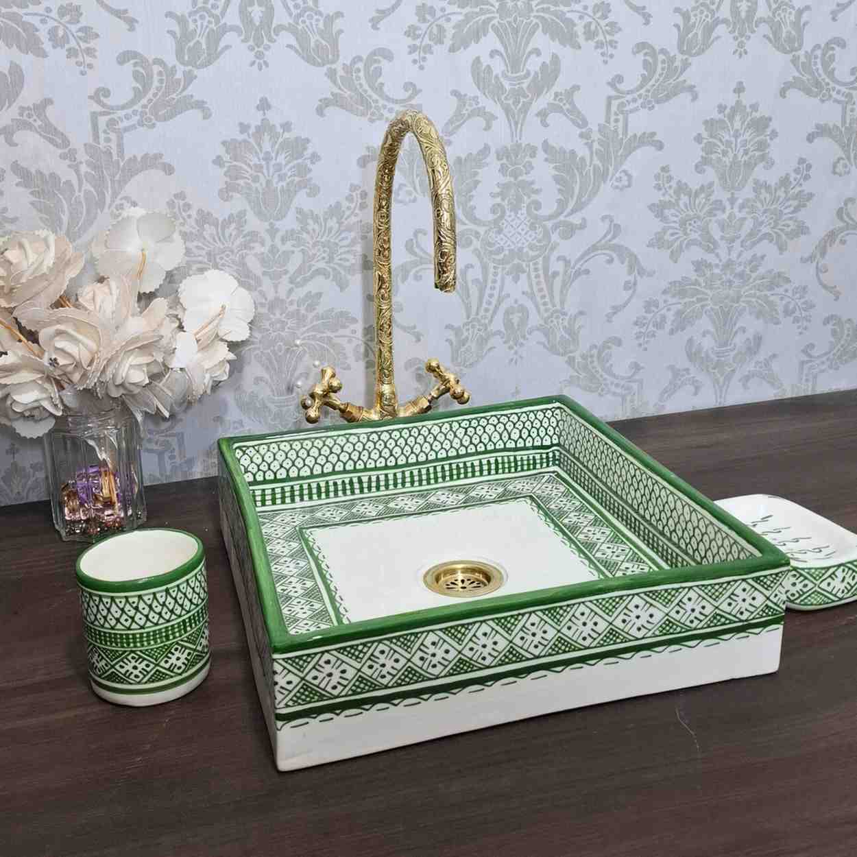 Authentic Moroccan Square Vessel Basin