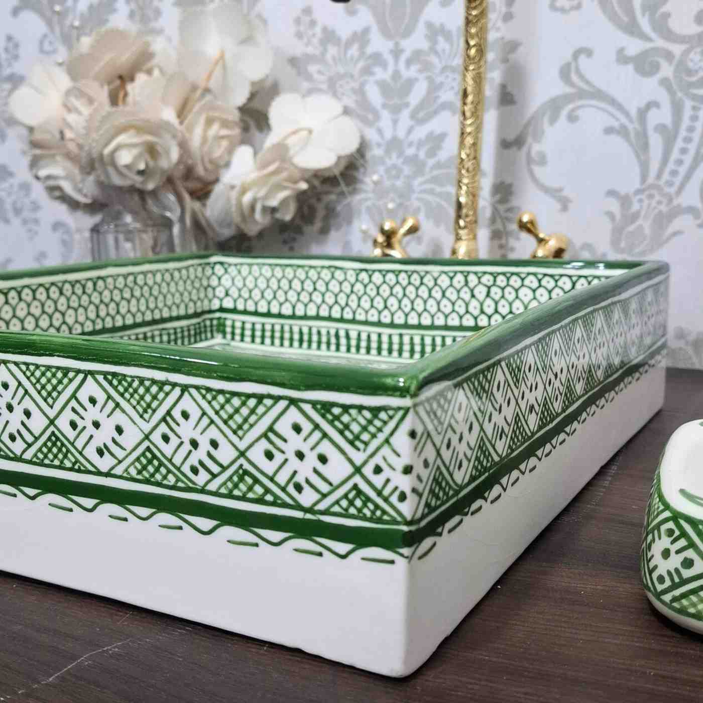 Authentic Moroccan Square Vessel Basin