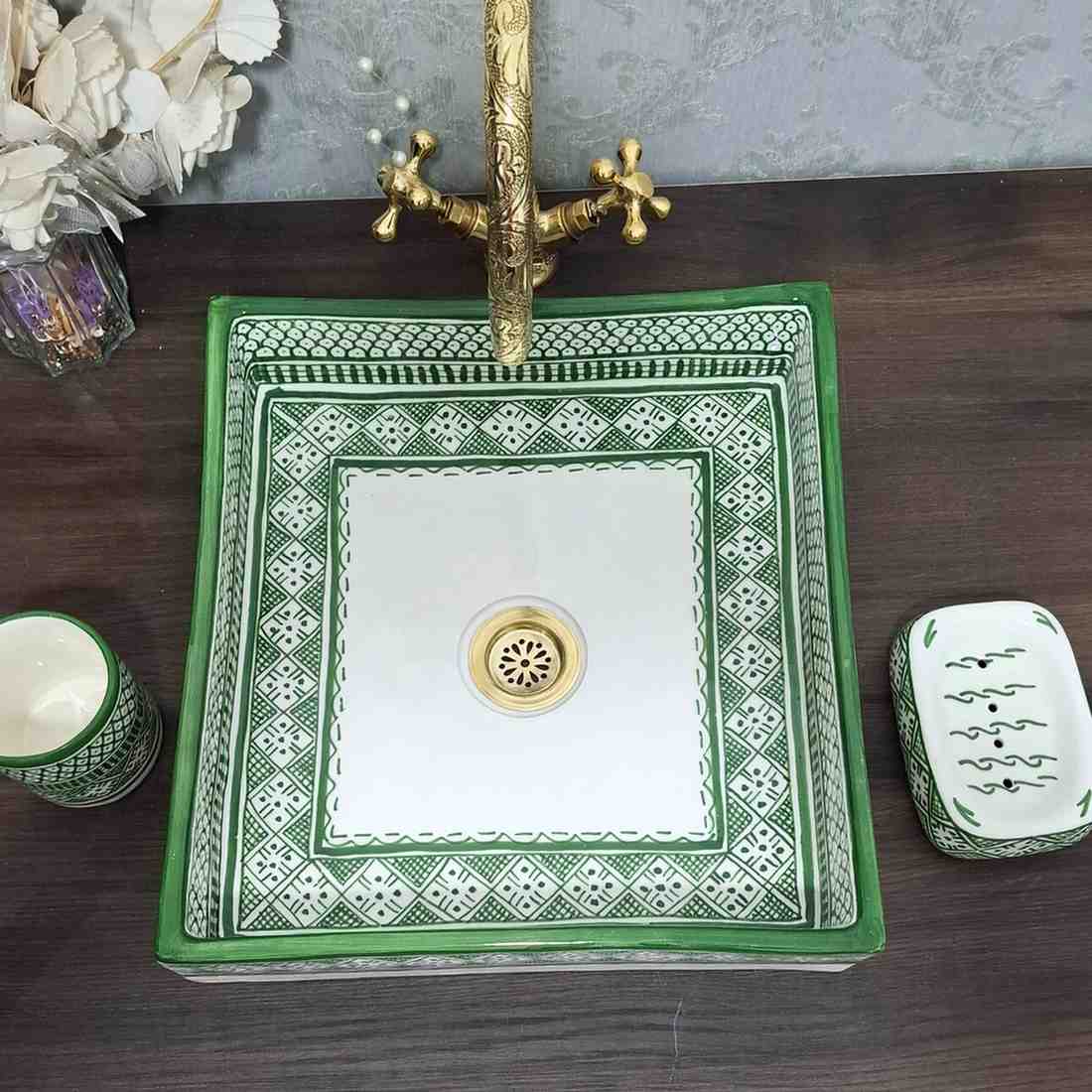 Authentic Moroccan Square Vessel Basin