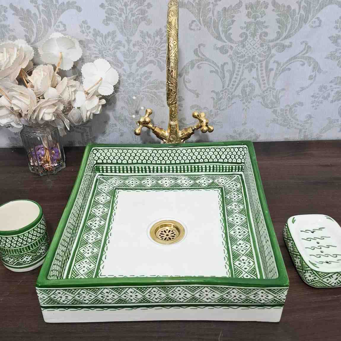 Authentic Moroccan Square Vessel Basin