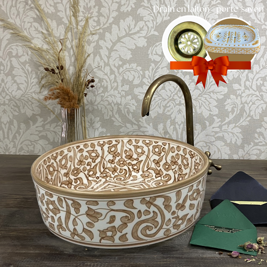 Vasque marocaine verte - traditionnelle pour salle de bain