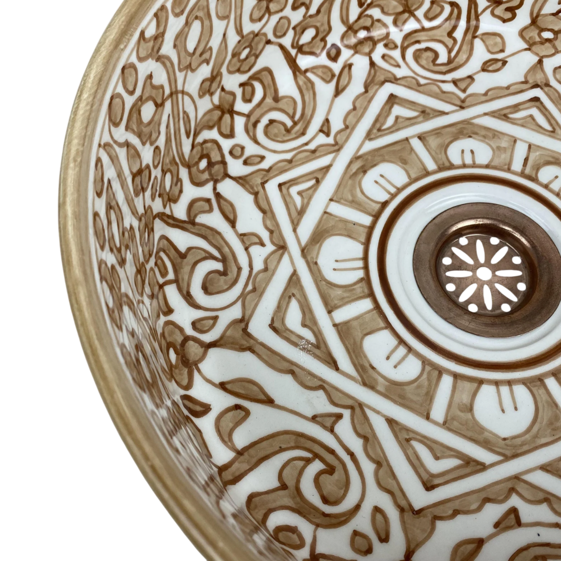 Floral Moroccan sink bowl -countertop sink bathroom