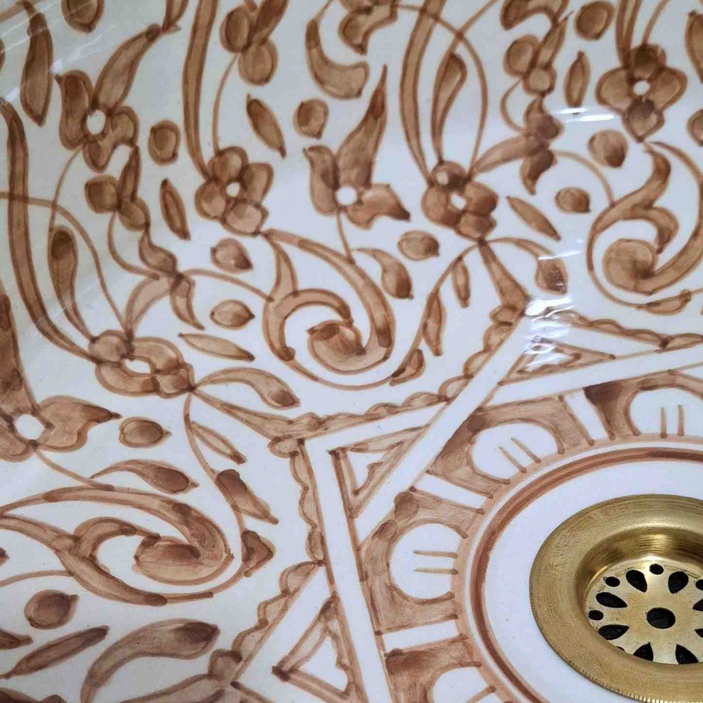 Hand-Painted Floral Ceramic Sink - countertop sink bathroom