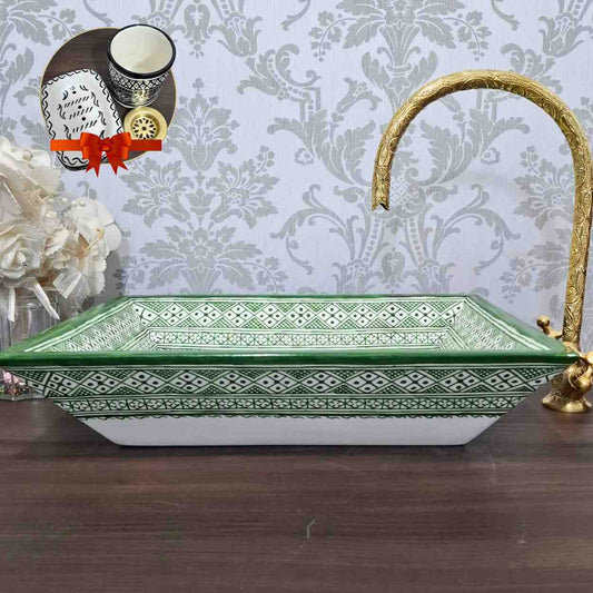 Handcrafted Rectangular Moroccan vessel Sink