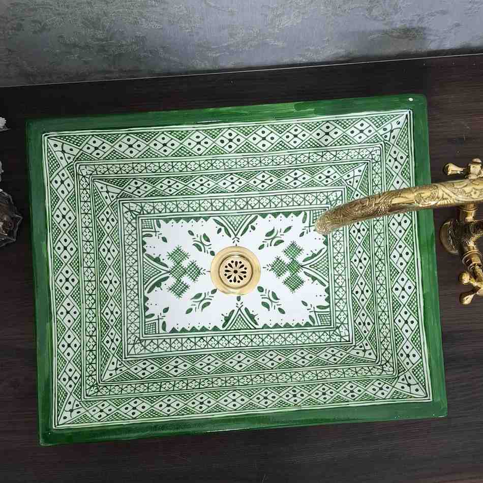 Handcrafted Rectangular Moroccan vessel Sink