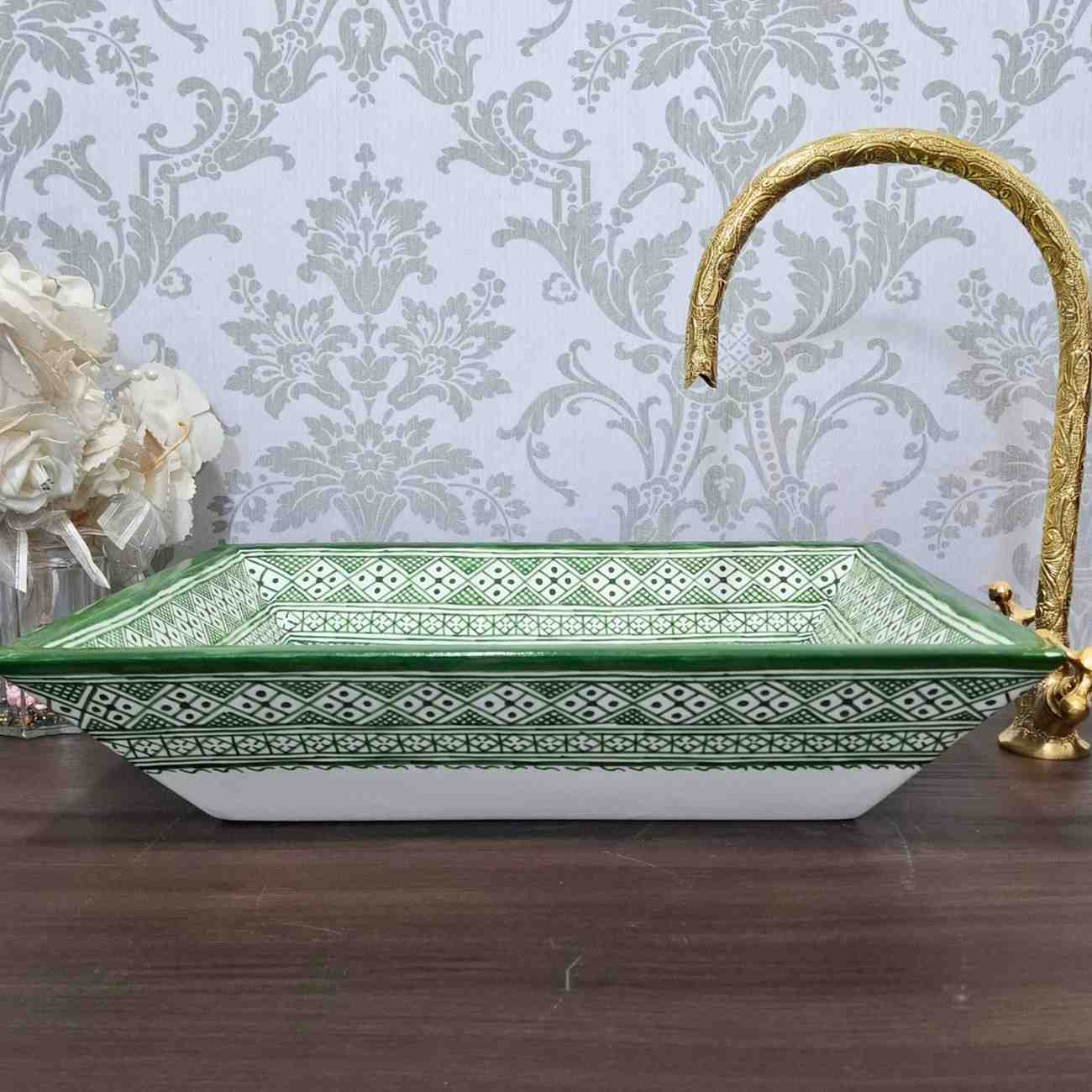 Handcrafted Rectangular Moroccan vessel Sink