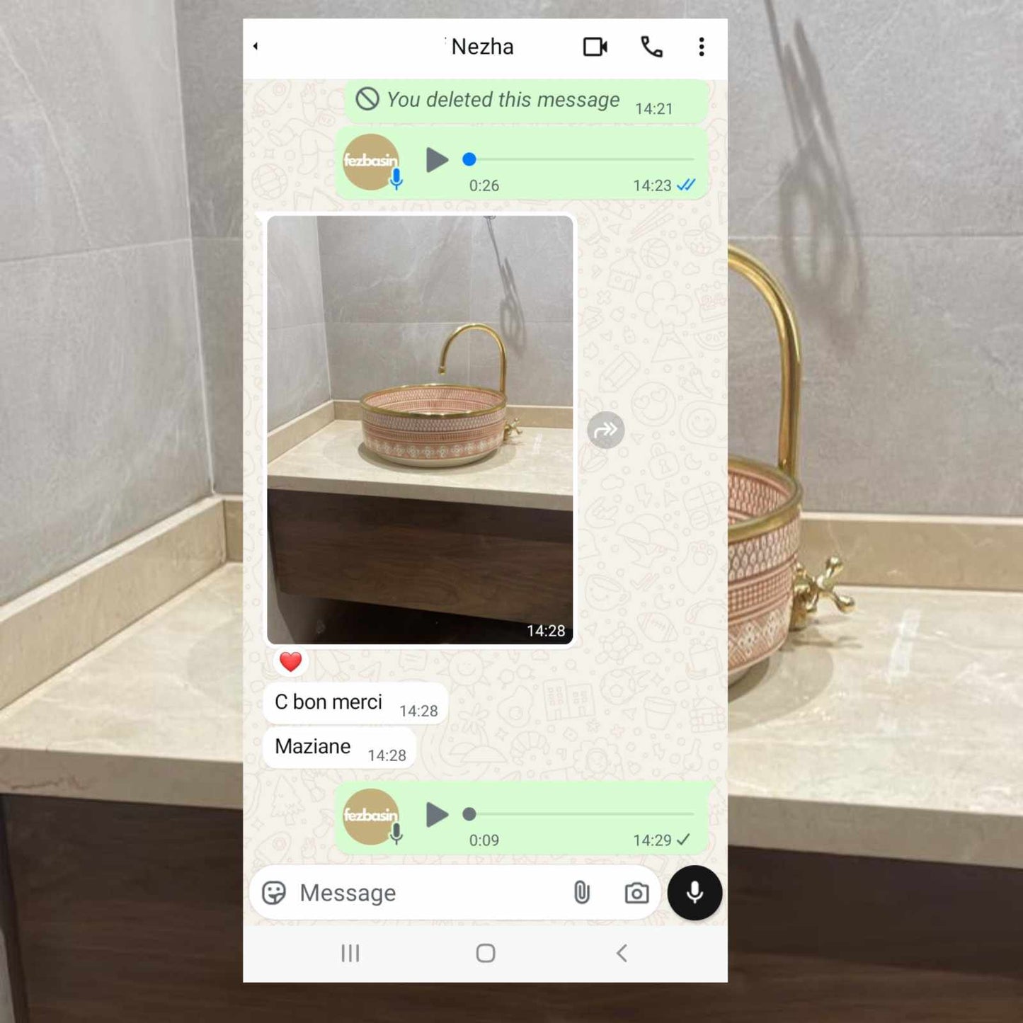 Pink Moroccan Sink - countertop sink bathroom