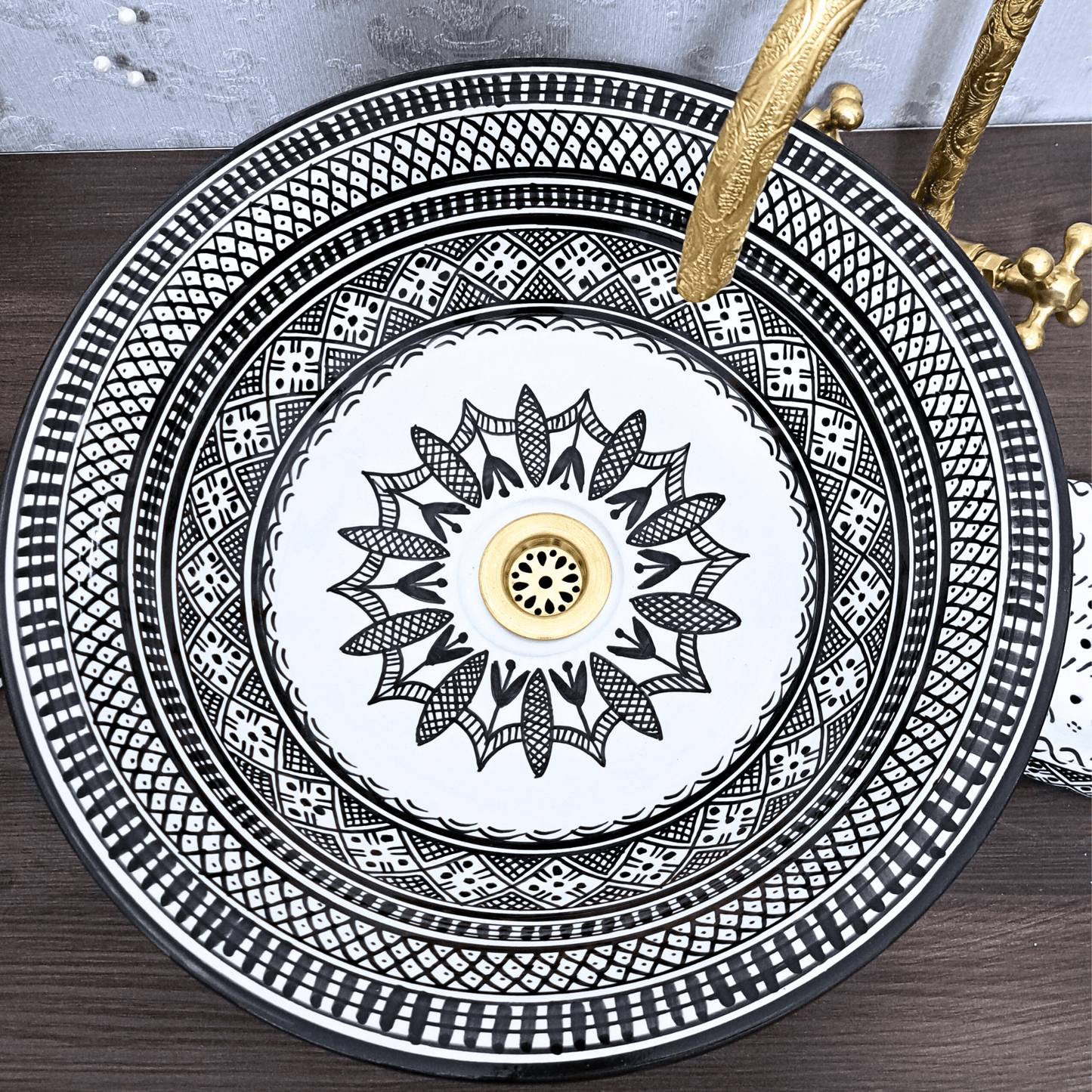 Round Black Moroccan Sink - painted sinks in the bathroom