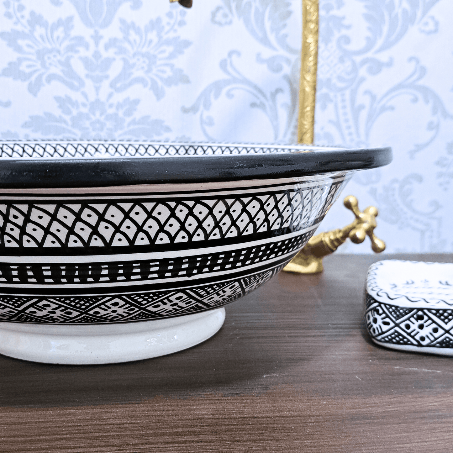 Round Black Moroccan Sink - painted sinks in the bathroom