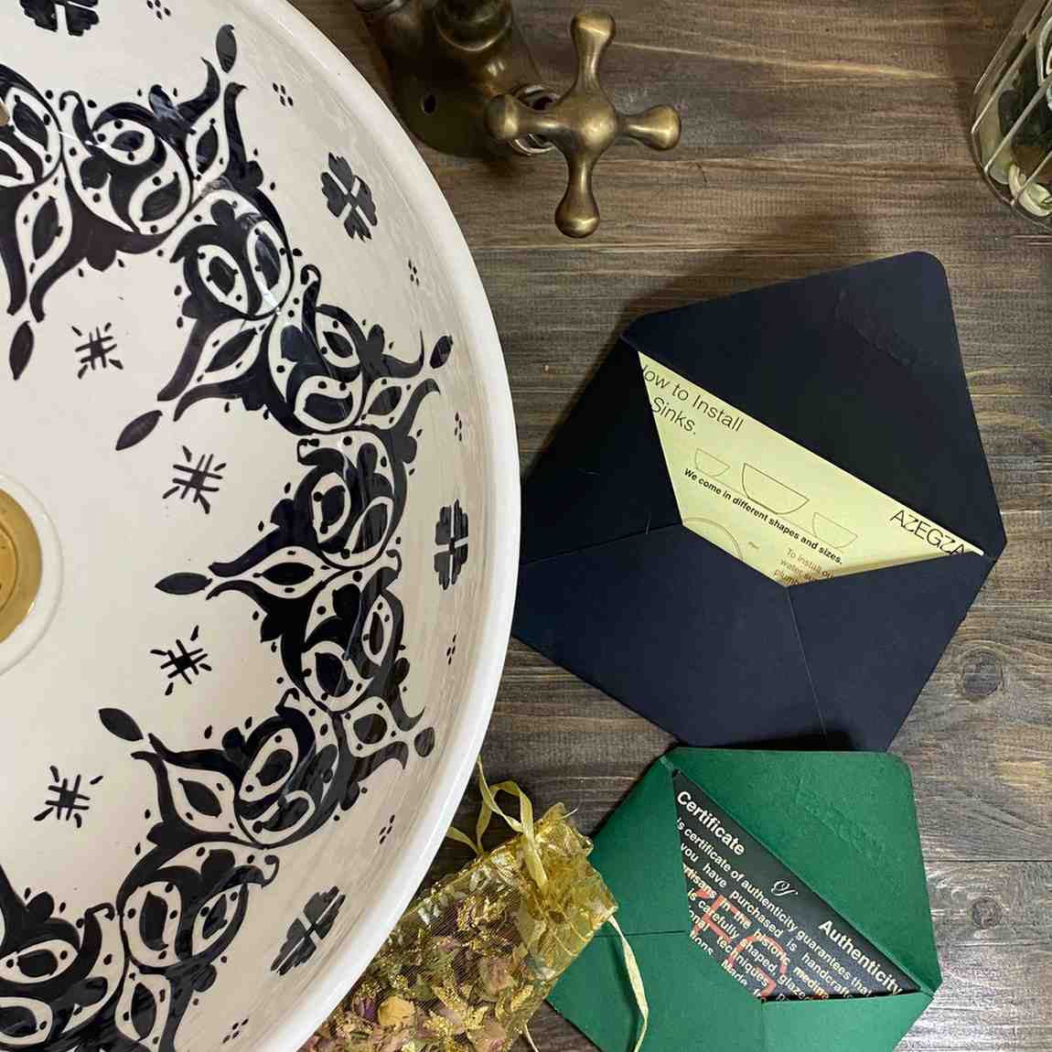Round hand-painted Moroccan Vessel sink