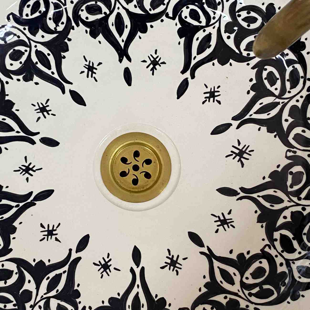 Round hand-painted Moroccan Vessel sink