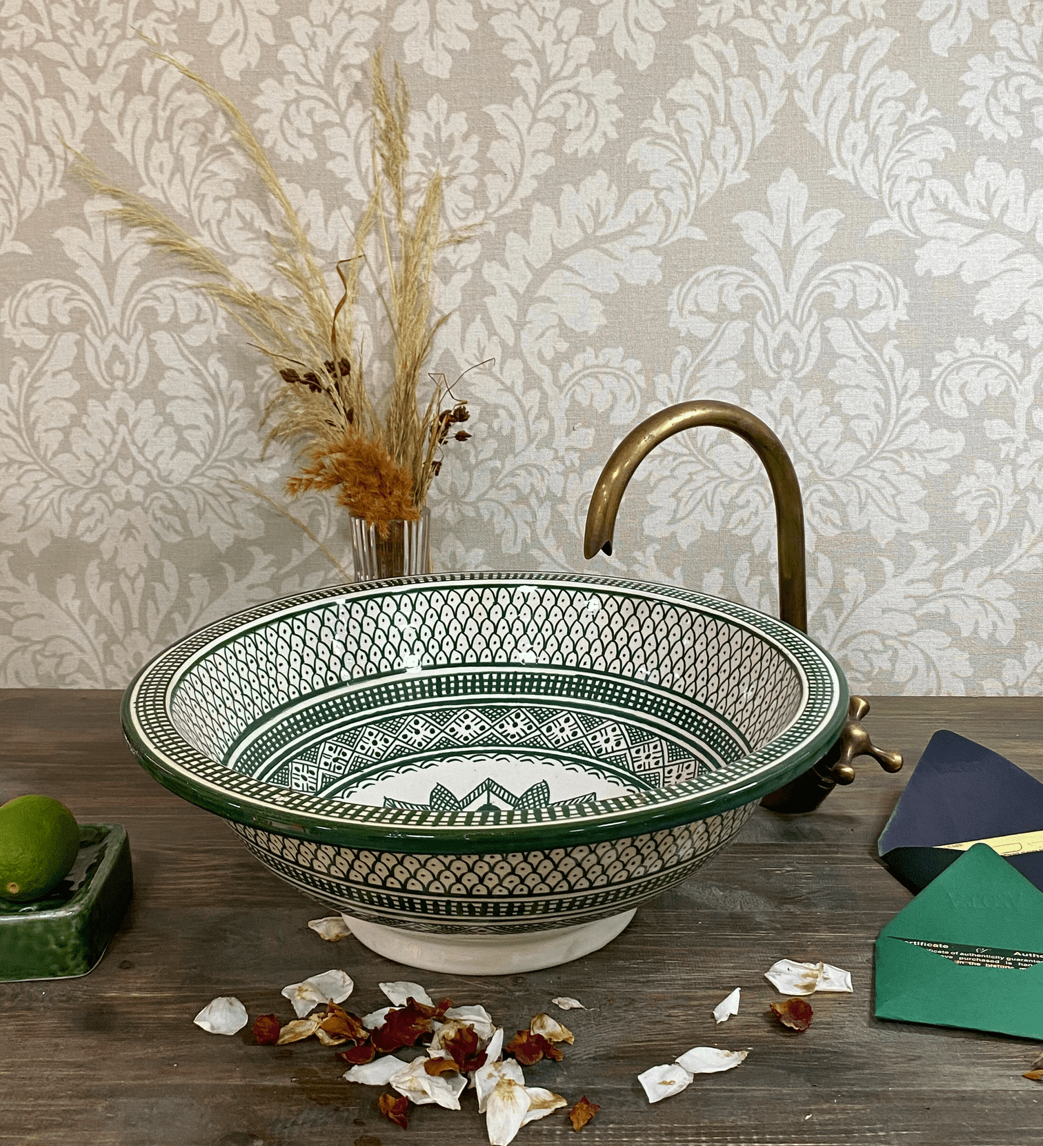 stunning Moroccan green Sink - Centerpiece For Your Bathroom Vanity
